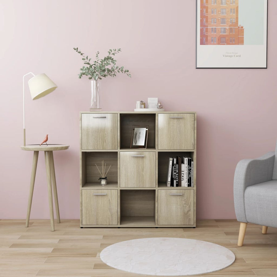 Boekenkast 90X30X90 Cm Spaanplaat Kleurig Sonoma eiken
