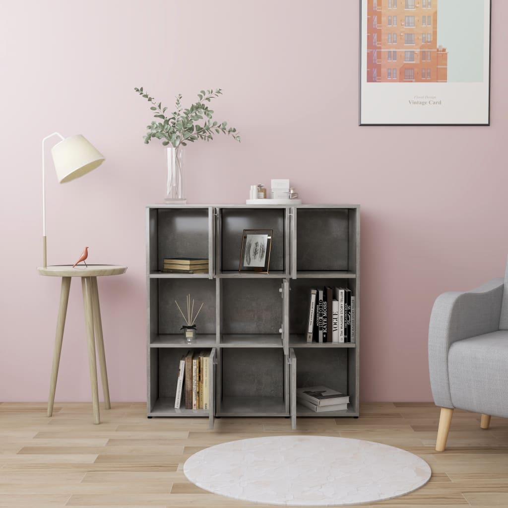 Boekenkast 90X30X90 Cm Spaanplaat Betongrijs