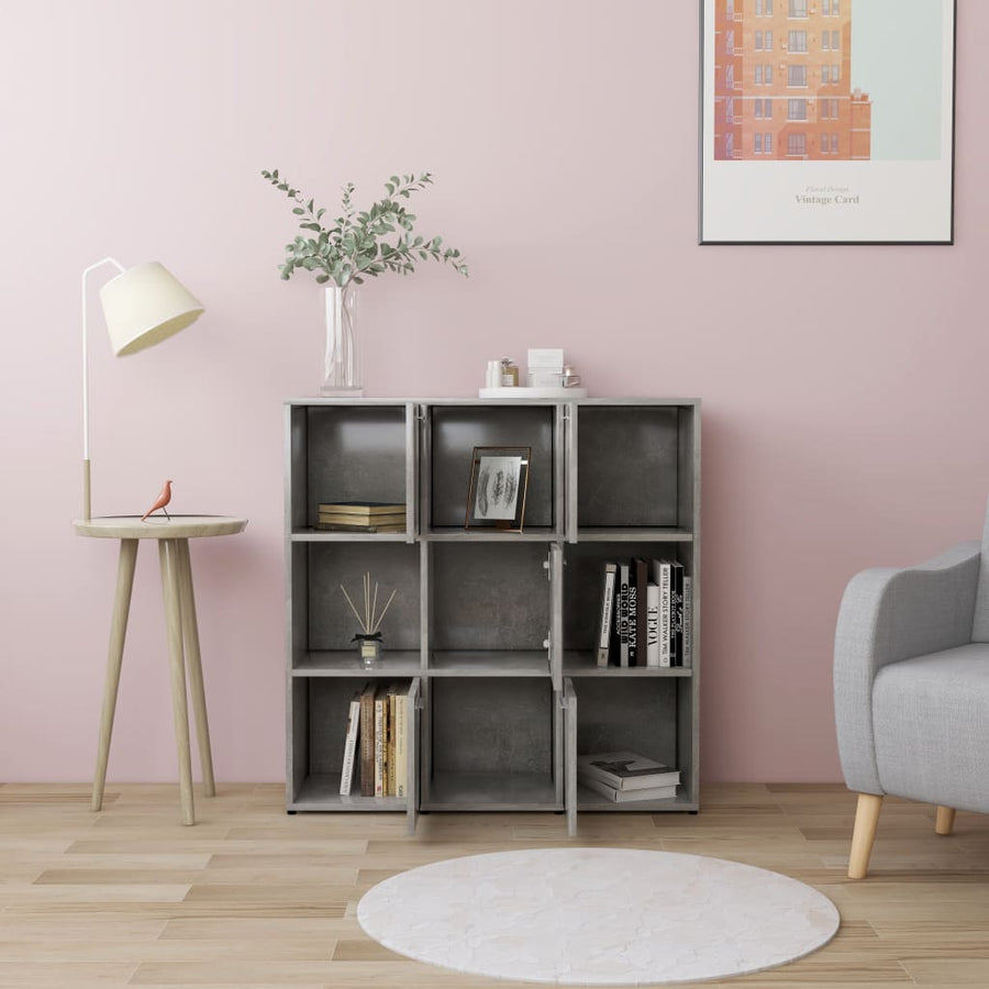 Boekenkast 90X30X90 Cm Spaanplaat Betongrijs