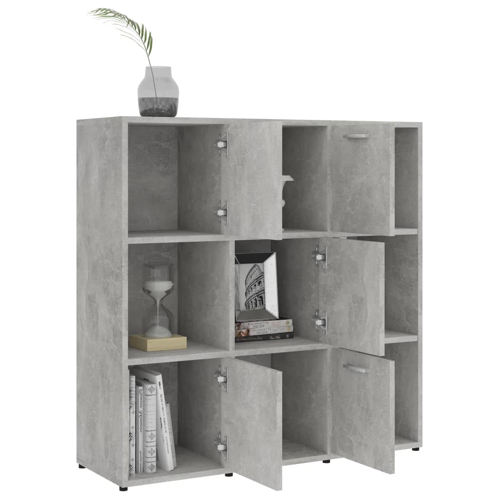 Boekenkast 90X30X90 Cm Spaanplaat Betongrijs