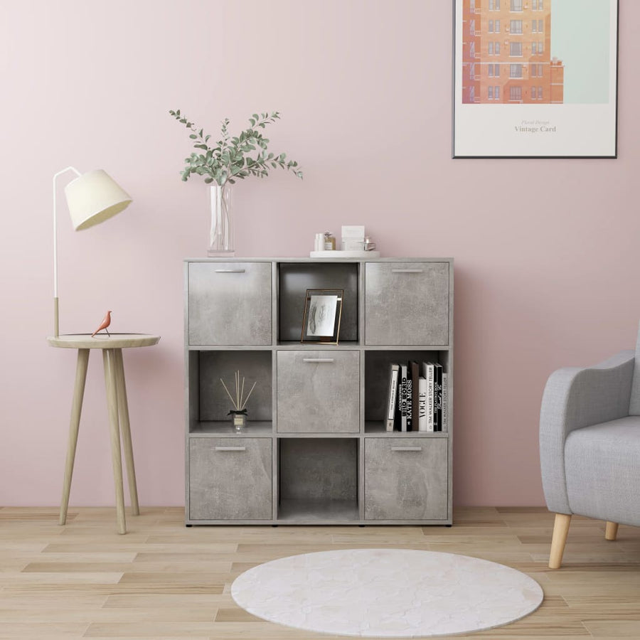 Boekenkast 90X30X90 Cm Spaanplaat Betongrijs