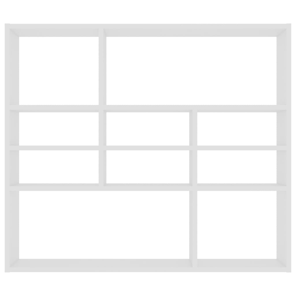 Wandschap 90x16x78 cm bewerkt hout wit Wit