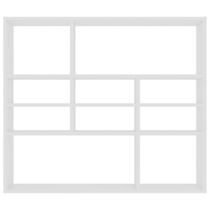 Wandschap 90x16x78 cm bewerkt hout wit Wit