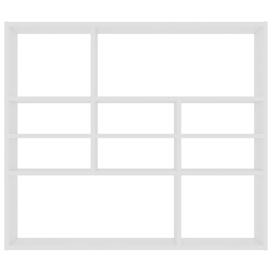 Wandschap 90x16x78 cm bewerkt hout wit Wit