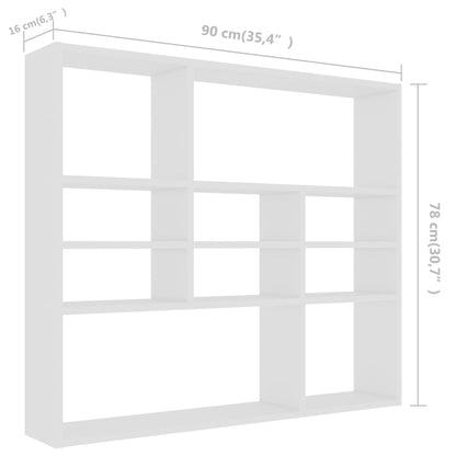 Wandschap 90x16x78 cm bewerkt hout wit Wit