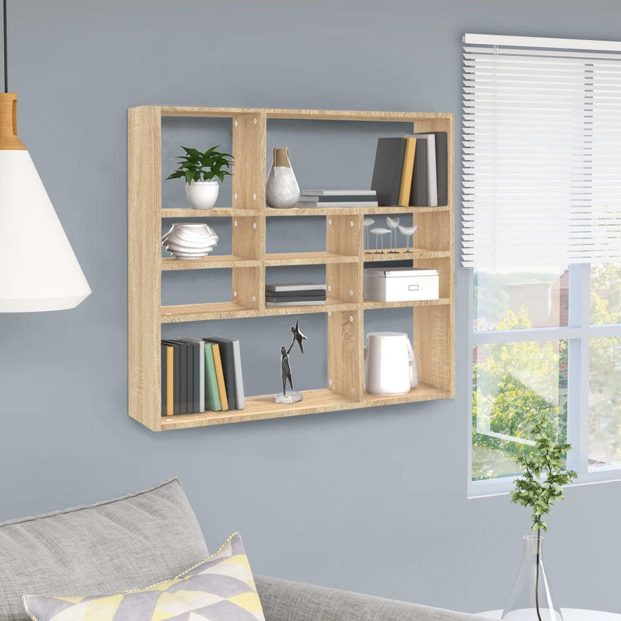 Wandschap 90x16x78 cm spaanplaat sonoma eikenkleurig Sonoma eiken