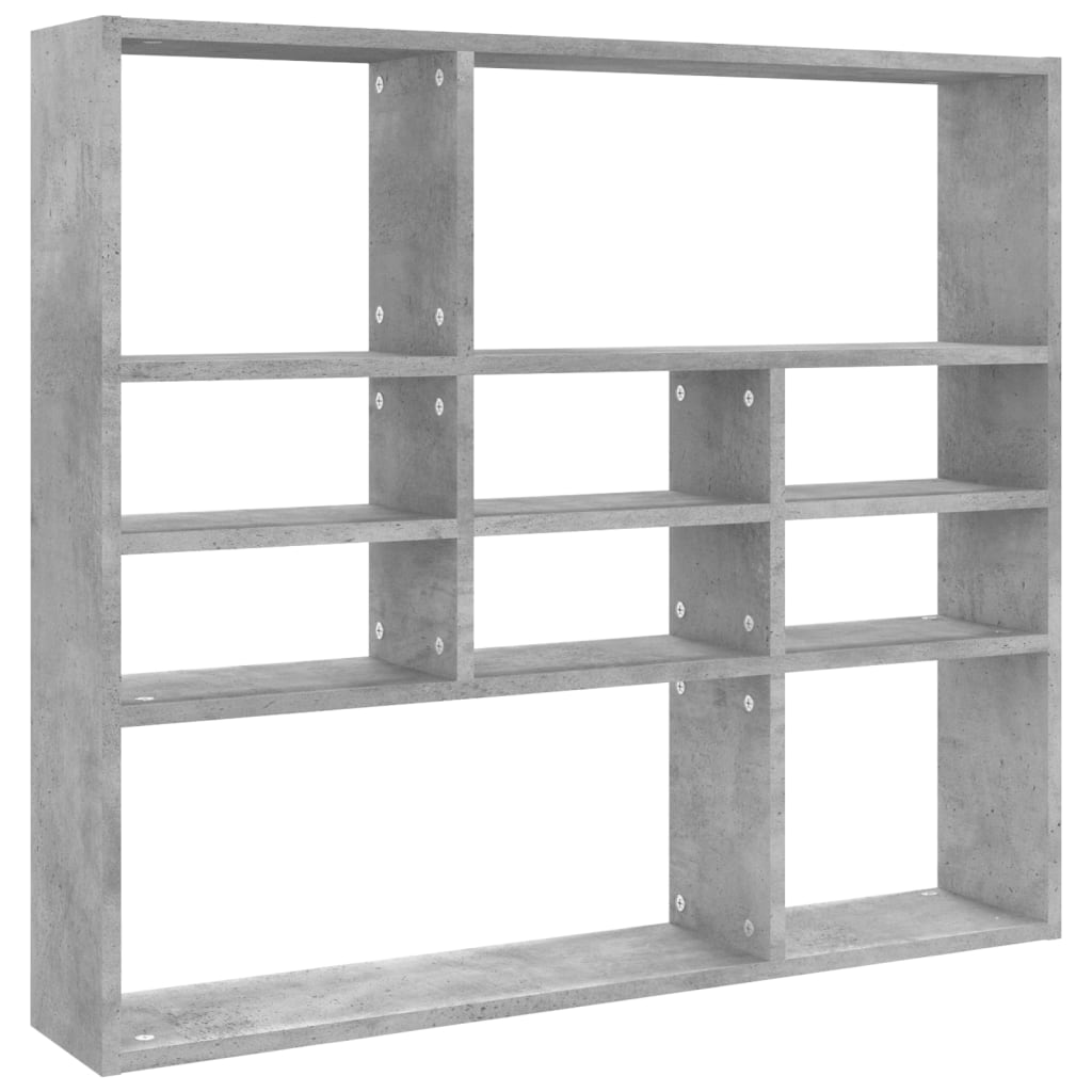 Wandschap 90x16x78 cm spaanplaat betongrijs Betongrijs