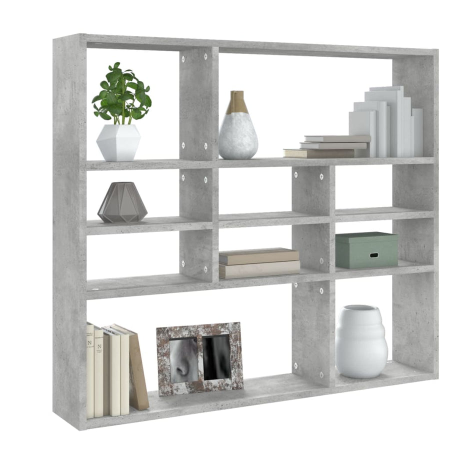Wandschap 90x16x78 cm spaanplaat betongrijs Betongrijs
