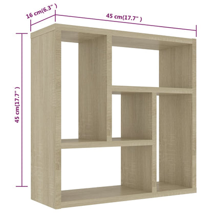 Wandschap 45,X6X45, Cm Spaanplaat Kleurig Sonoma eiken