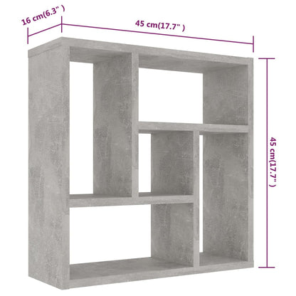 Wandschap 45,X6X45, Cm Spaanplaat Betongrijs