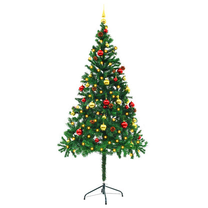 Kunstkerstboom Met Verlichting En Kerstballen 180 Cm 180 x 90 cm