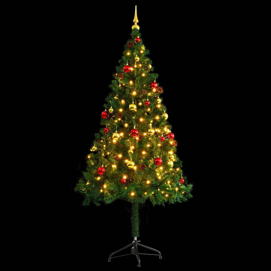 Kunstkerstboom Met Verlichting En Kerstballen 180 Cm 180 x 90 cm