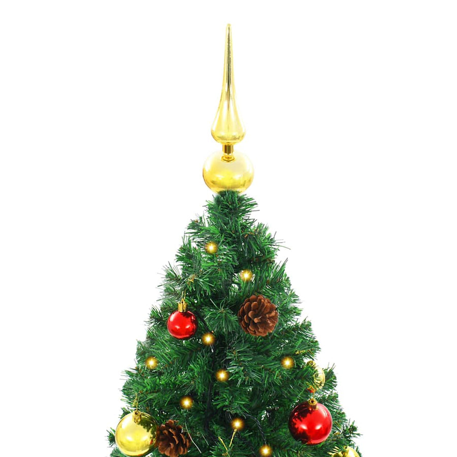 Kunstkerstboom Met Verlichting En Kerstballen 180 Cm 180 x 90 cm