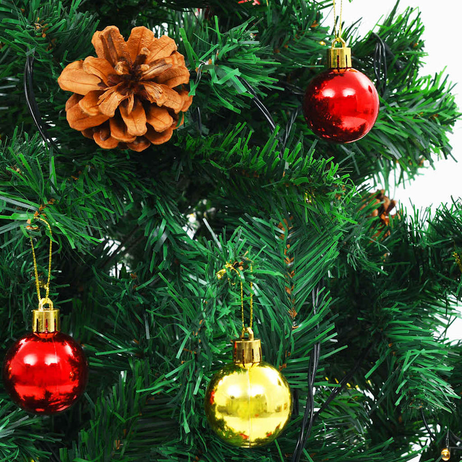 Kunstkerstboom Met Verlichting En Kerstballen 180 Cm 180 x 90 cm