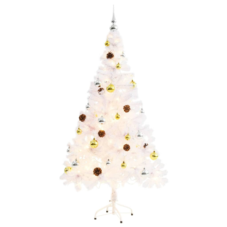 Kunstkerstboom Met Verlichting En Kerstballen 150 Cm 150 x 80 cm