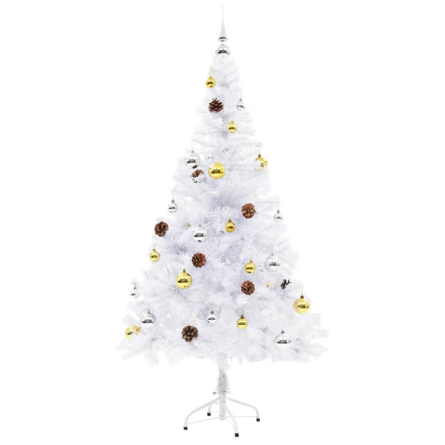 Kunstkerstboom Met Verlichting En Kerstballen 150 Cm 150 x 80 cm
