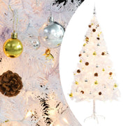 Kunstkerstboom 180 cm wit met verlichting en kerstballen