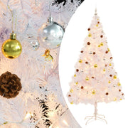 Kunstkerstboom 210 cm wit met verlichting en ballen