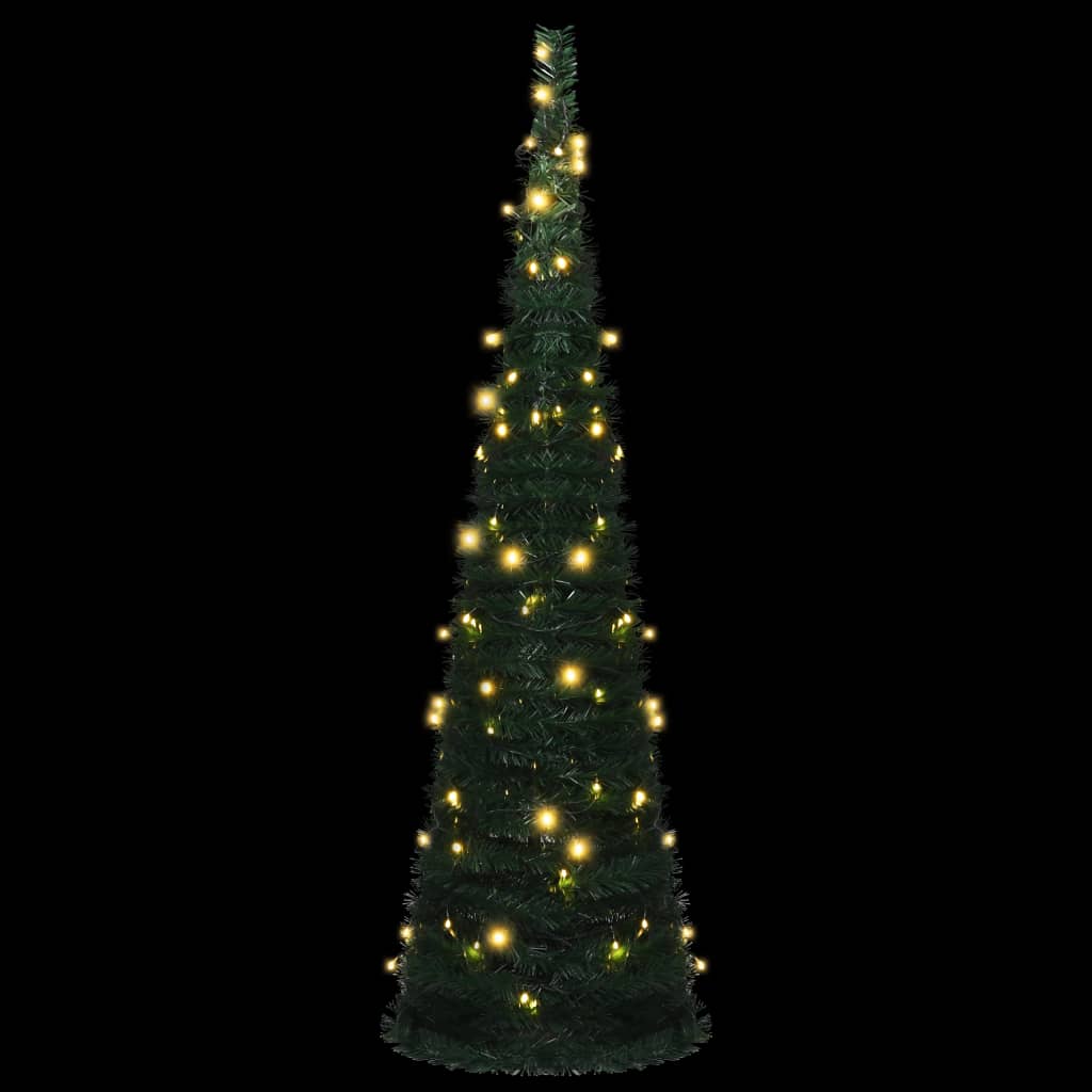 Kunstkerstboom met verlichting pop-up 150 cm groen