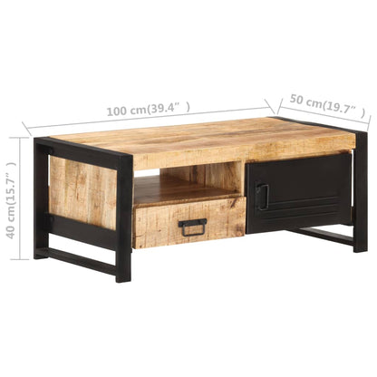 Salontafel 100X50X40 Cm Ruw Mangohout massief mangohout