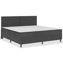 Boxspring Stof Donkergrijs 200 x 200 cm Effen hoofdeinde + 35,5 cm bedbodem