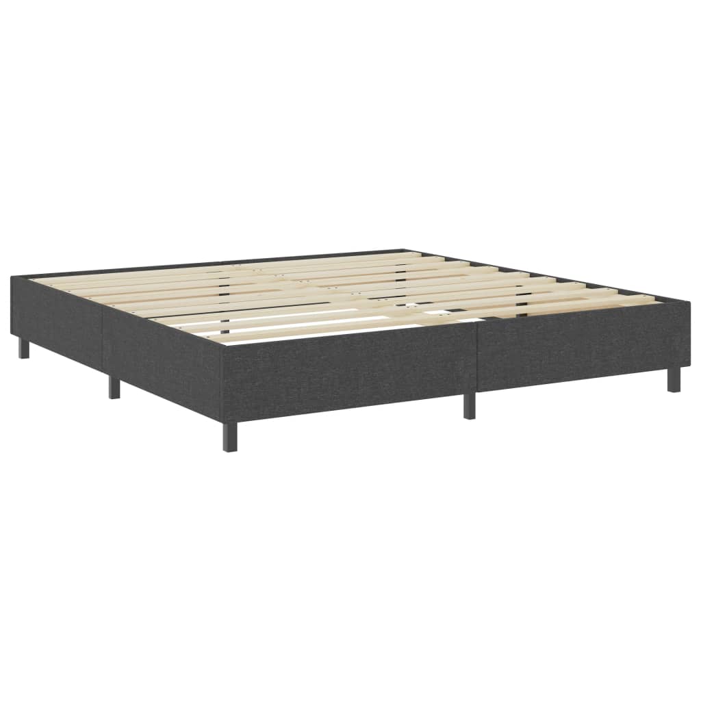 Boxspring Stof Donkergrijs 200 x 200 cm Effen hoofdeinde + 35,5 cm bedbodem