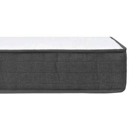 Boxspring Stof Donkergrijs 200 x 200 cm Effen hoofdeinde + 35,5 cm bedbodem