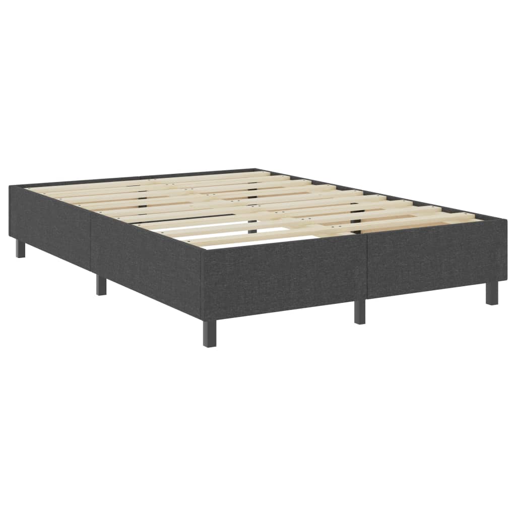 Boxspring Stof Donkergrijs 140 x 200 cm Gecapitonneerd hoofdeinde + 35,5 cm bedbodem