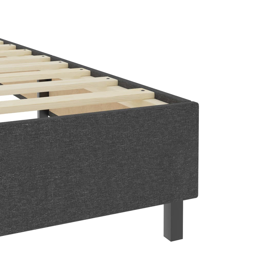 Boxspring Stof Donkergrijs 160 x 200 cm Gecapitonneerd hoofdeinde + 35,5 cm bedbodem