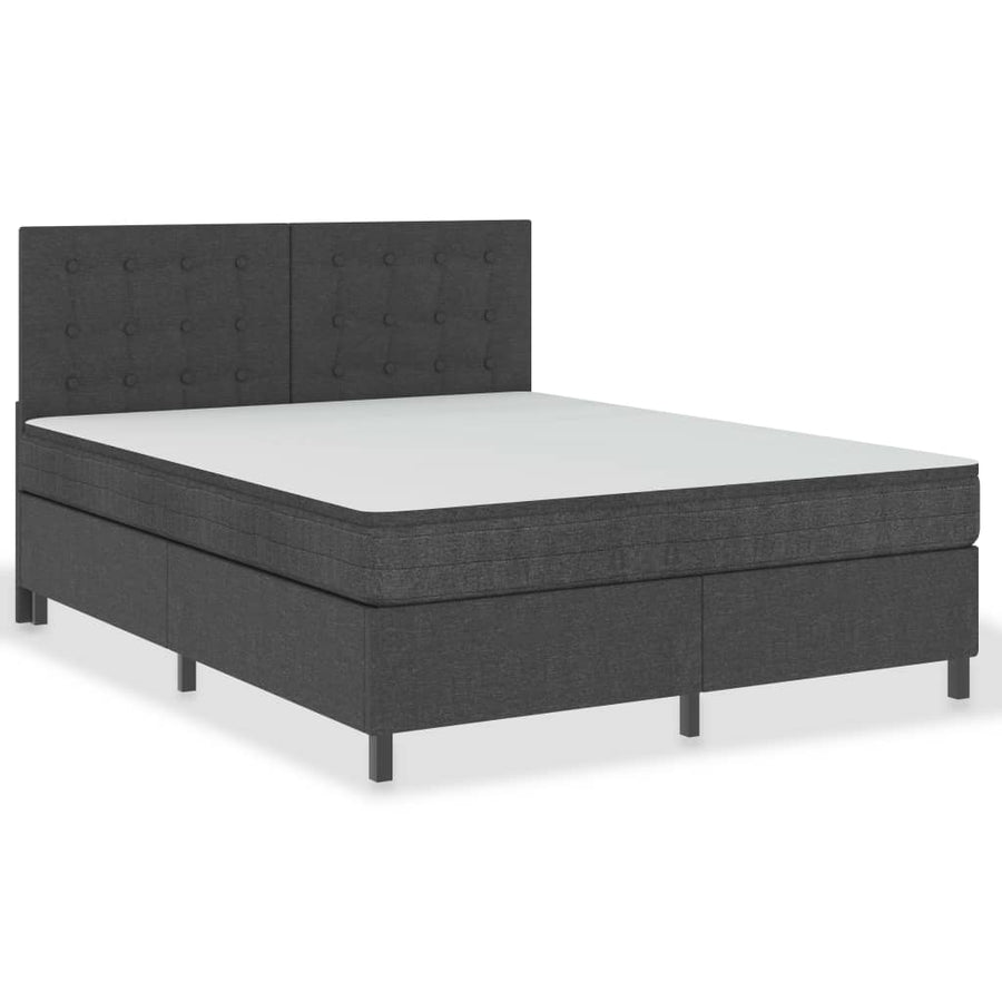 Boxspring Stof Donkergrijs 180 x 200 cm