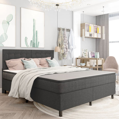 Boxspring Stof Donkergrijs 180 x 200 cm