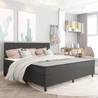 Box spring fabric dark grey 200x200 cm