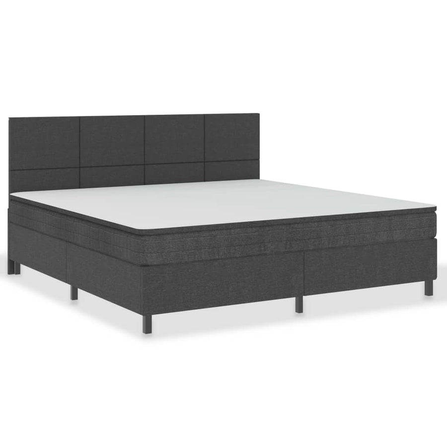 Boxspring Stof Donkergrijs 200 x 200 cm
