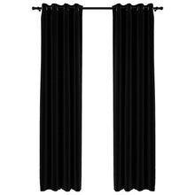 Gordijnen Linnen-Look Verduisterend Ogen 140 x 225 cm Zwart
