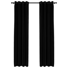 Gordijnen Linnen-Look Verduisterend Ogen 140 x 245 cm Zwart
