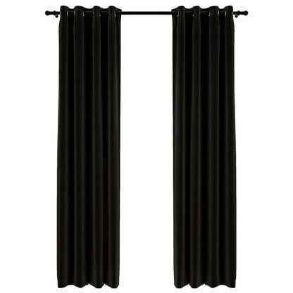Gordijnen Linnen-Look Verduisterend 140 x 225 cm Antraciet