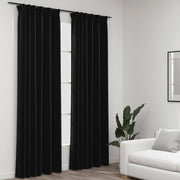 Gordijnen linnenlook verduisterend 2 st 140x245 cm antraciet