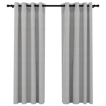 Gordijnen Linnen-Look Verduisterend Ogen 140 x 175 cm Grijs