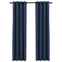 Gordijnen Linnen-Look Verduisterend Ogen 140 x 245 cm Blauw