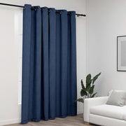 Gordijn verduisterend linnen-look 290x245 cm blauw
