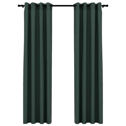 Gordijnen Linnen-Look Verduisterend Ogen 140 x 245 cm Groen