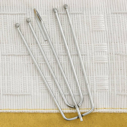 Gordijnen Linnen-Look Verduisterend Haken Blauw 140 x 245 cm Geel