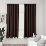 Gordijnen verduisterend linnen-look 2 st 140x175 cm taupe