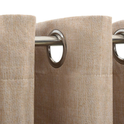 Gordijn Linnen-Look Verduisterend Met Ogen Beige