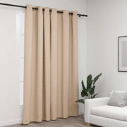 Gordijn verduisterend linnen-look 290x245 cm beige