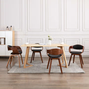 Eetkamerstoelen 4 stuks gebogen hout kunstleer zwart