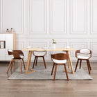 Dining chairs 4 pcs bent wood and faux leather