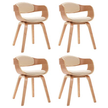 Eetkamerstoelen 4 st gebogen hout en kunstleer