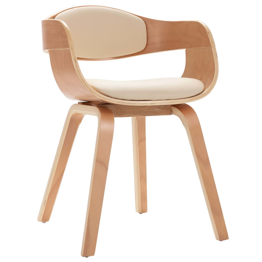 Eetkamerstoelen 4 st gebogen hout en kunstleer