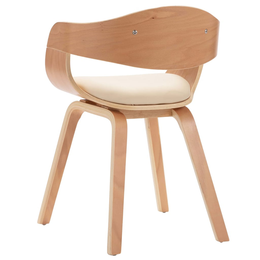 Eetkamerstoelen 4 st gebogen hout en kunstleer